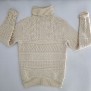 J.CREW cream chunky Cable-knit turtleneck wool aplaca sweater Xsmall